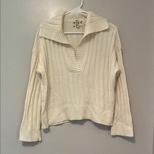 Hippie Rose Cream Cropped, Cowl Neck Sweater XL Only Worn Once